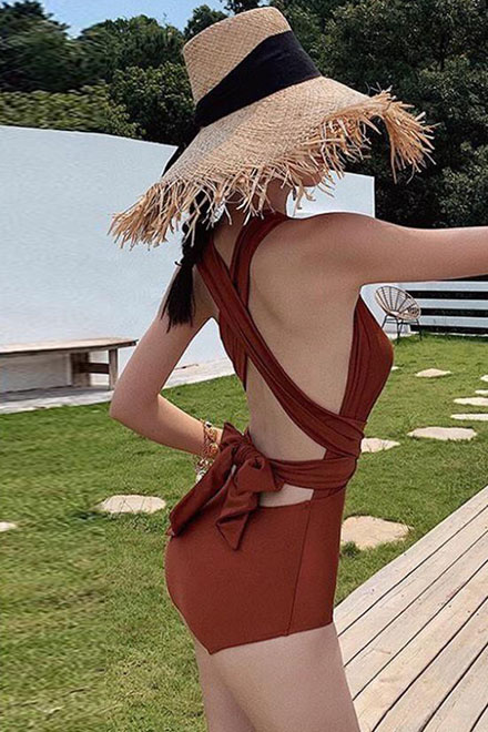 Áo tắm một mảnh cột dây eo BKN734